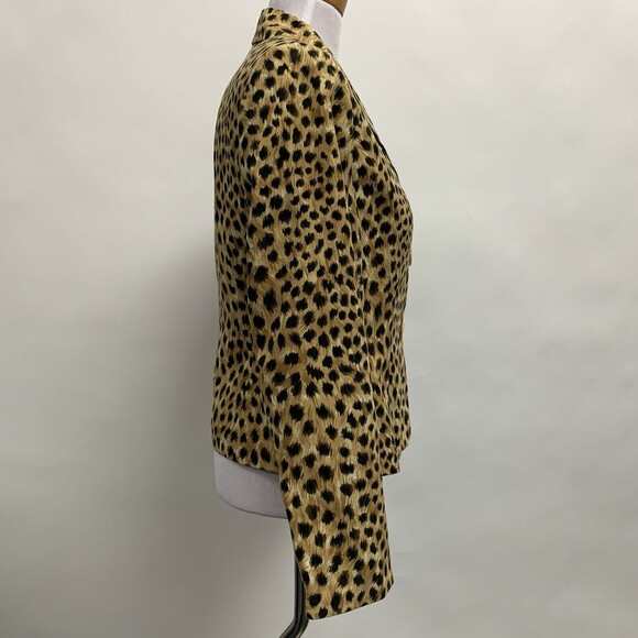 Judith Hart Women's Blazer Jacket Size 8 Petite Multicolor Brown Animal Print - Picture 5 of 8